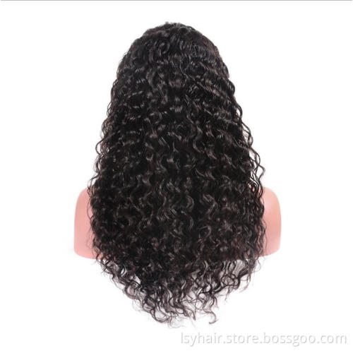 Wholesale Water Wave Lace Front Wig Lace Wigs, Pre Plucked Cuticle Aligned Virgin Hair Lace Front Wig Human Hair 100% Indian
